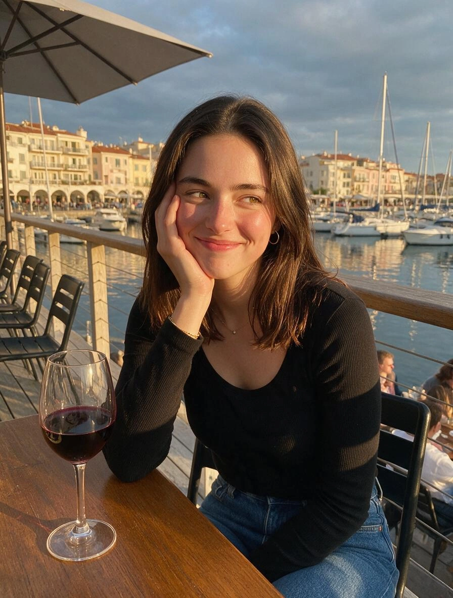Realistic portrait of Camille, 26